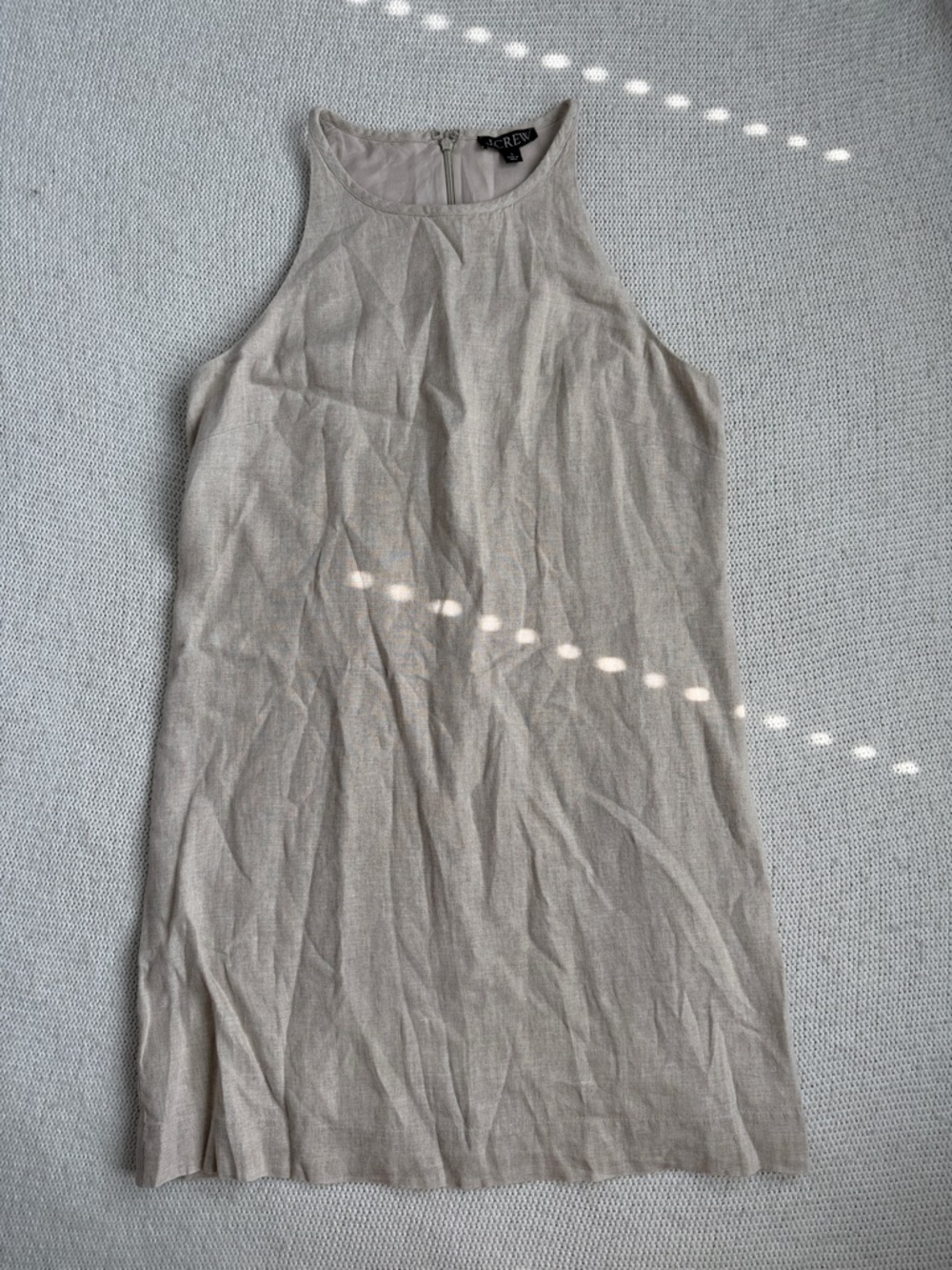 J Crew 100% Linen Sleeveless Dress Tan Size Small